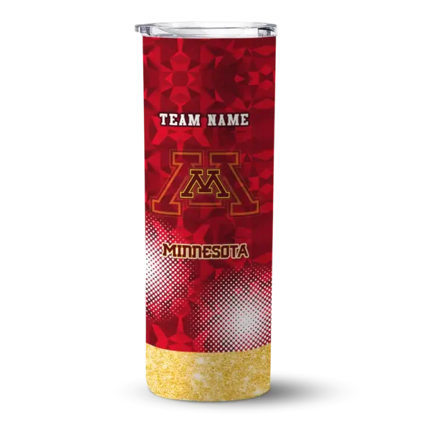 customized minnesota golden gophers starburst tiles maroon skinny tumbler best selling 1