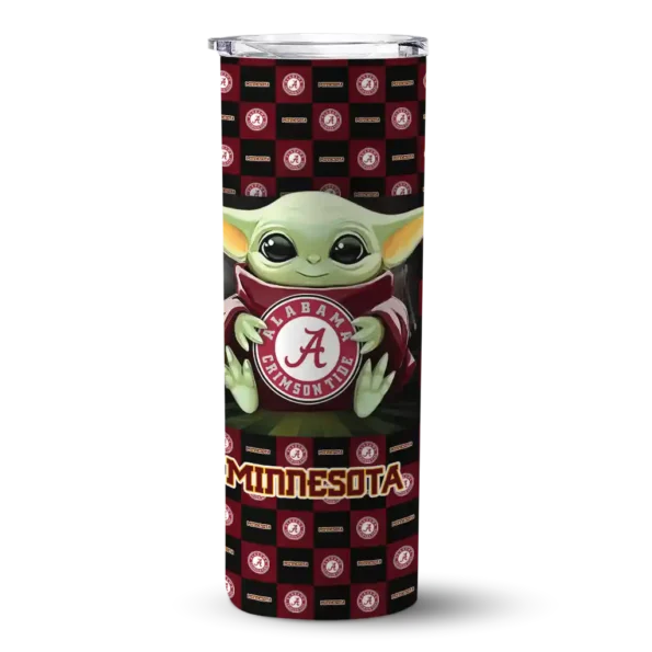 customized minnesota golden gophers yoda cozy maroon black skinny tumbler best selling
