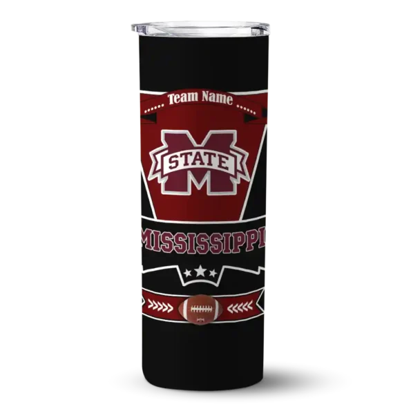 customized mississippi state bulldogs helmet belt maroon black skinny tumbler best selling