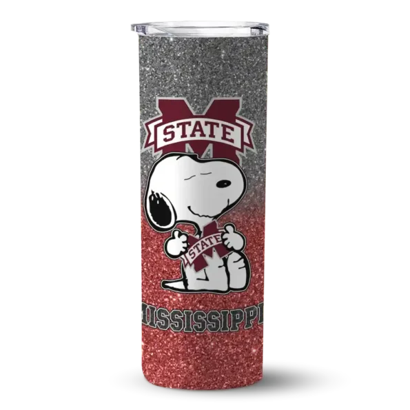 customized mississippi state bulldogs snoopy attitude maroon skinny tumbler best selling