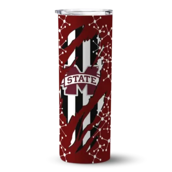Customized Mississippi State Bulldogs Star Pop Maroon Black Skinny Tumbler