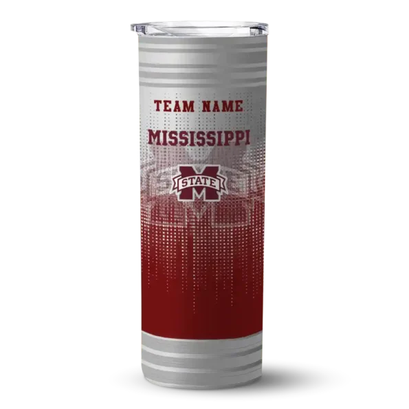 customized mississippi state bulldogs swirl texture maroon skinny tumbler best selling