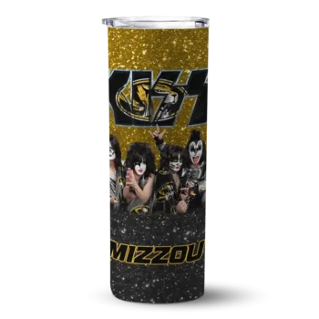 Customized Missouri Tigers Kiss Band Gold Skinny Tumbler