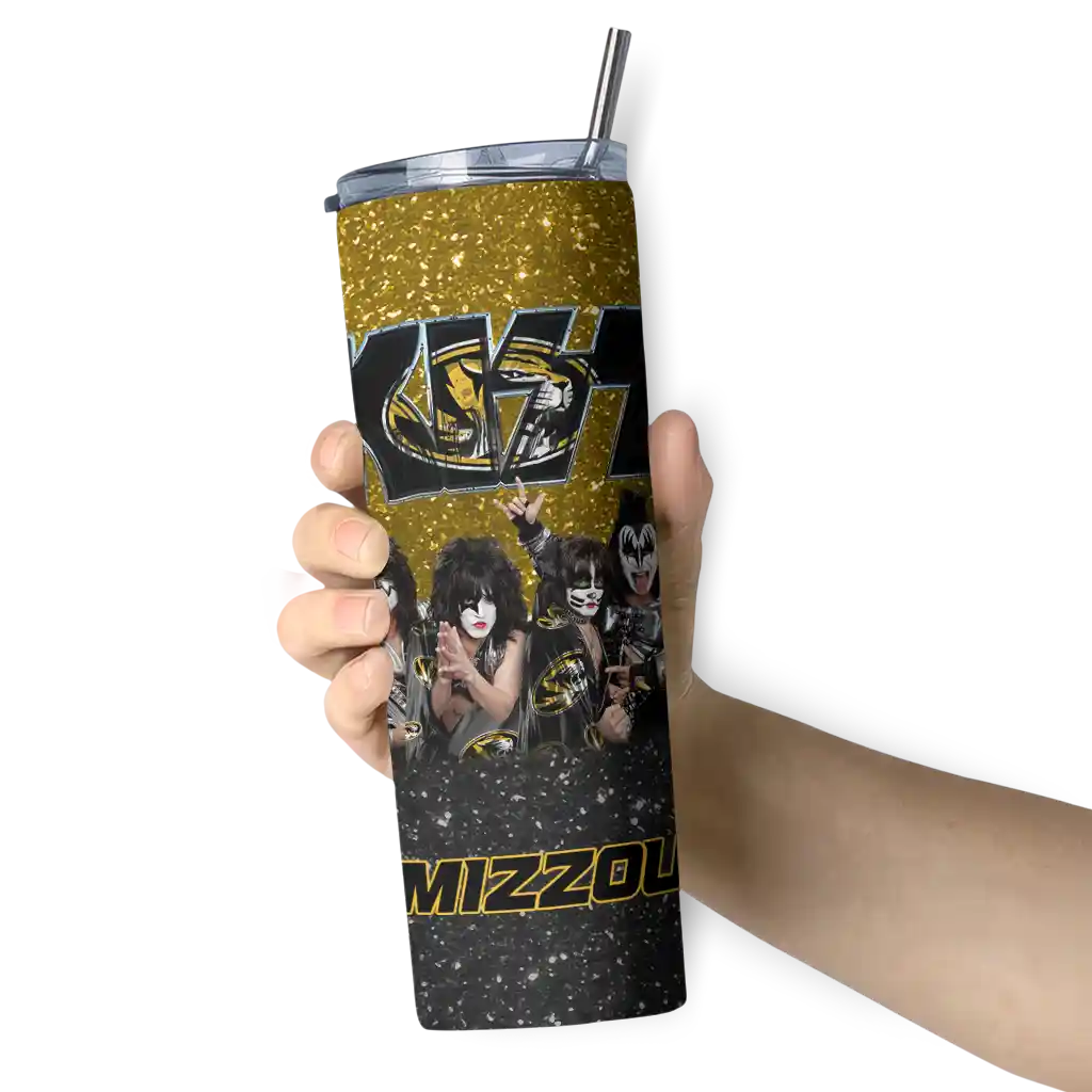 customized-missouri-tigers-kiss-band-gold-skinny-tumbler-premium-grade.webp