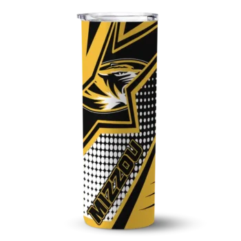 Customized Missouri Tigers Web Stripes Black White Skinny Tumbler