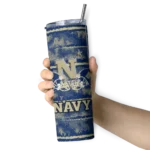 customized-navy-midshipmen-chevron-patch-blue-skinny-tumbler-best-selling.webp