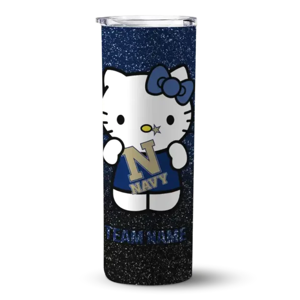 customized navy midshipmen hello kitty blue black skinny tumbler best selling