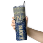 customized-navy-midshipmen-spiral-burst-print-blue-skinny-tumbler-best-selling.webp