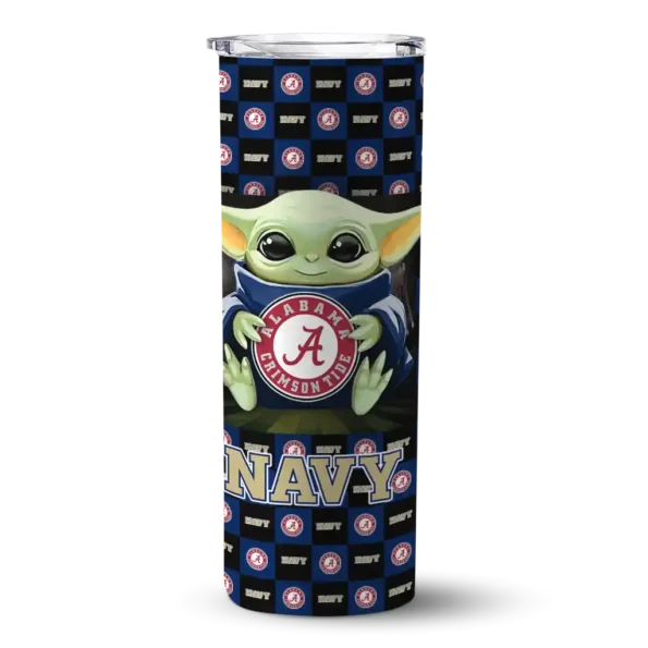 customized navy midshipmen yoda cozy blue black skinny tumbler best selling