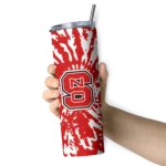 customized-nc-state-wolfpack-metallic-grid-red-skinny-tumbler-best-selling.webp