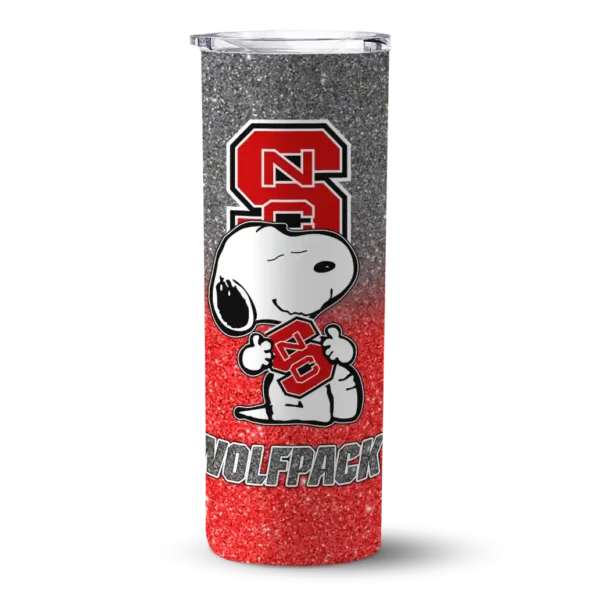 customized nc state wolfpack snoopy attitude red skinny tumbler best selling