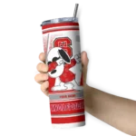 customized-nc-state-wolfpack-snoopy-dog-red-white-skinny-tumbler-best-selling.webp