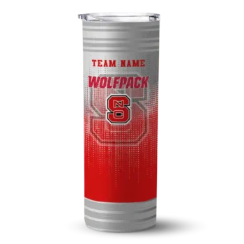 Customized NC State Wolfpack Swirl Texture Red Skinny Tumbler