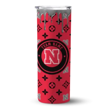 Customized Nebraska Cornhuskers Camo Streak Red Skinny Tumbler