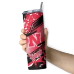 customized-nebraska-cornhuskers-helmet-clash-red-skinny-tumbler-best-selling.webp