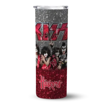 Customized Nebraska Cornhuskers Kiss Band Black Skinny Tumbler