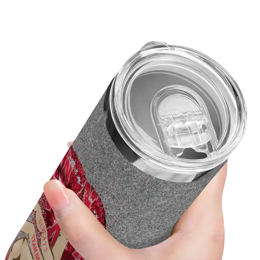 customized-nebraska-cornhuskers-sparkle-lips-red-skinny-tumbler-high-quality.webp