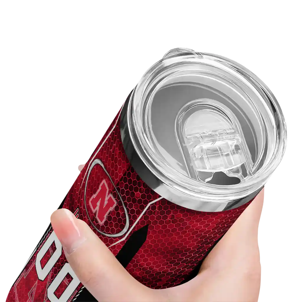 customized-nebraska-cornhuskers-stacked-diamond-red-skinny-tumbler-high-quality.webp