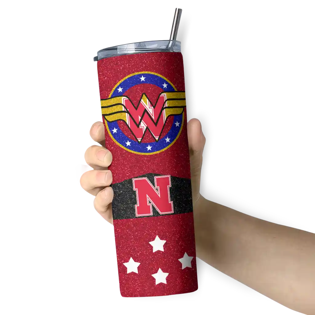 customized-nebraska-cornhuskers-star-cluster-red-skinny-tumbler-premium-grade.webp