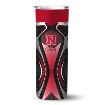 Customized Nebraska Cornhuskers Superman Emblem Red Black Skinny Tumbler