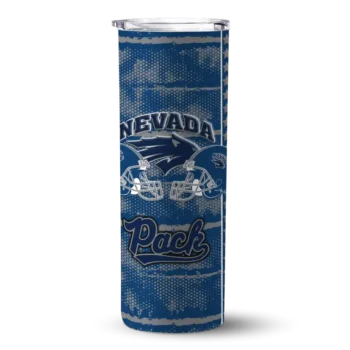 Customized Nevada Wolf Pack Chevron Patch Blue Skinny Tumbler