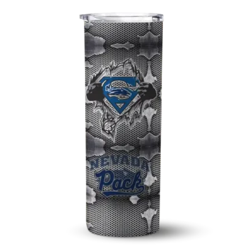 Customized Nevada Wolf Pack Chevron V Blue Gray Skinny Tumbler