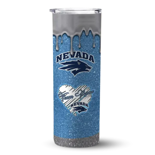 customized nevada wolf pack pixel fade blue skinny tumbler best selling 1