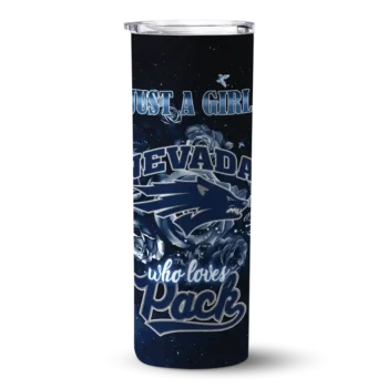 Customized Nevada Wolf Pack Rose Romance Blue Black Skinny Tumbler