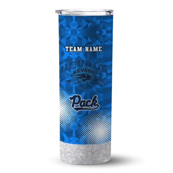 customized nevada wolf pack starburst tiles blue skinny tumbler best selling