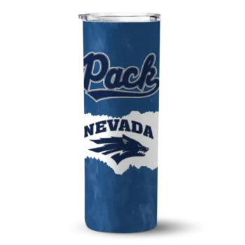 Customized Nevada Wolf Pack Torn Band Blue White Skinny Tumbler