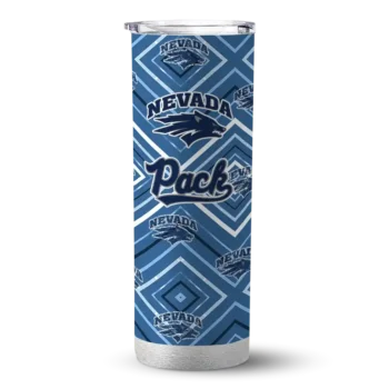 Customized Nevada Wolf Pack Zipper Leopard Blue Skinny Tumbler