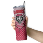 customized-new-mexico-lobos-chevron-stripes-red-skinny-tumbler-best-selling.webp
