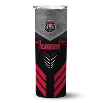Customized New Mexico Lobos Hexagon Honeycomb Red Black Skinny Tumbler