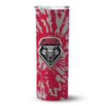 customized-new-mexico-lobos-metallic-grid-red-skinny-tumbler-best-selling.webp
