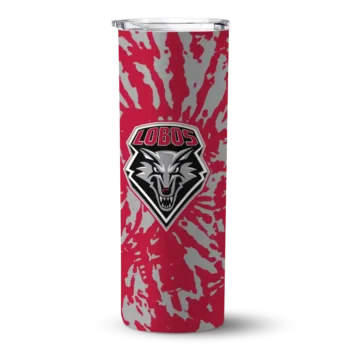 Customized New Mexico Lobos Metallic Grid Red Skinny Tumbler