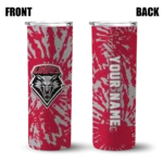 customized-new-mexico-lobos-metallic-grid-red-skinny-tumbler-best-selling.webp
