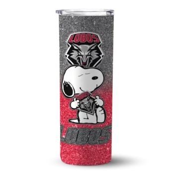 Customized New Mexico Lobos Snoopy Attitude Red Skinny Tumbler