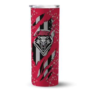 Customized New Mexico Lobos Star Pop Red Black Skinny Tumbler