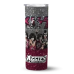 customized-new-mexico-state-aggies-kiss-band-white-skinny-tumbler-best-selling.webp