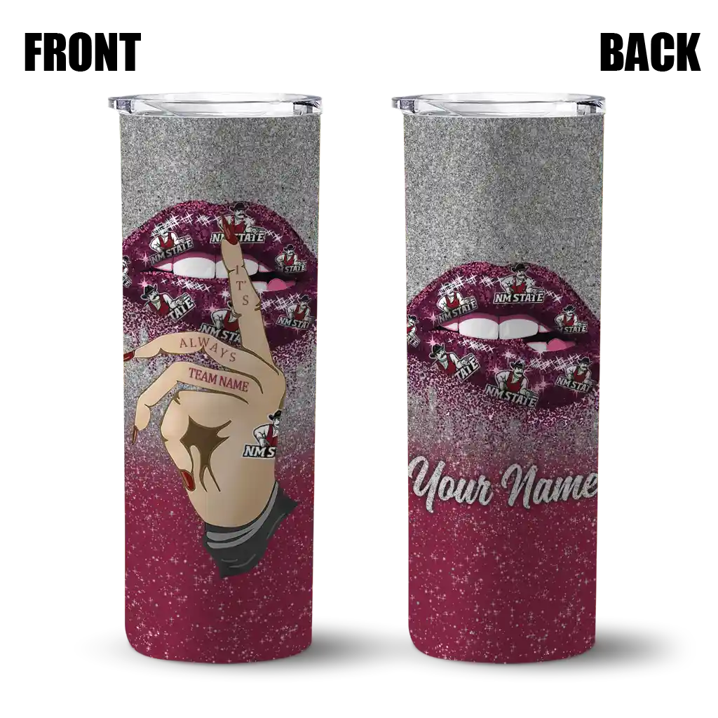 customized-new-mexico-state-aggies-sparkle-lips-crimson-skinny-tumbler-fashion-forward.webp