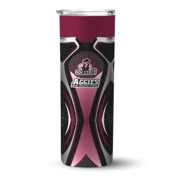Customized New Mexico State Aggies Superman Emblem Crimson Black Skinny Tumbler