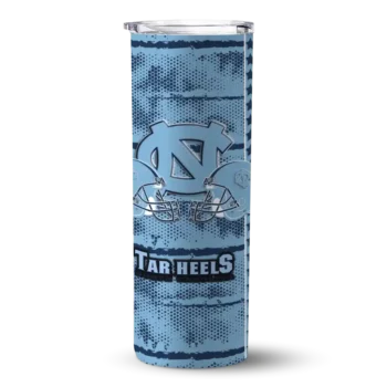 Customized North Carolina Tar Heels Chevron Patch Light Blue Skinny Tumbler