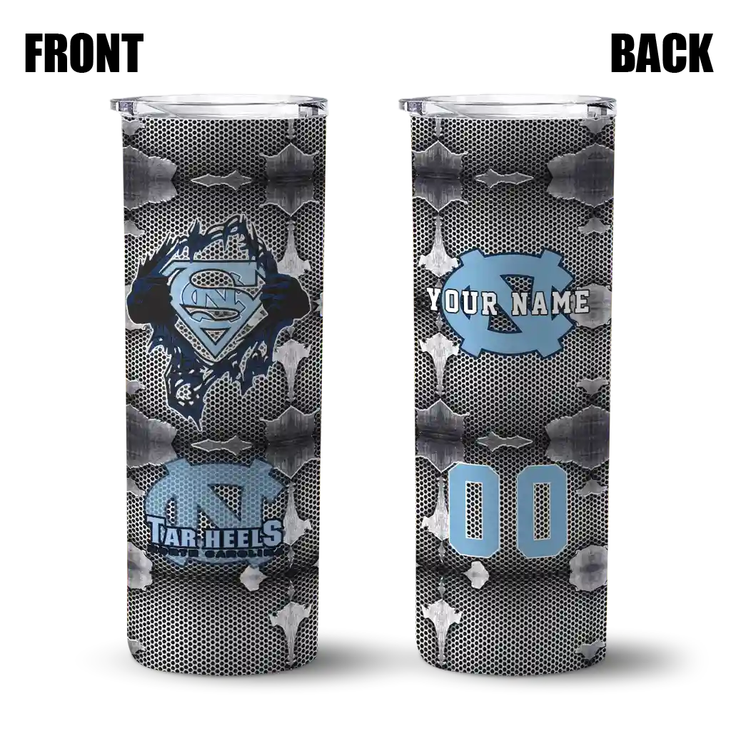 customized-north-carolina-tar-heels-chevron-v-light-blue-gray-skinny-tumbler-fashion-forward.webp