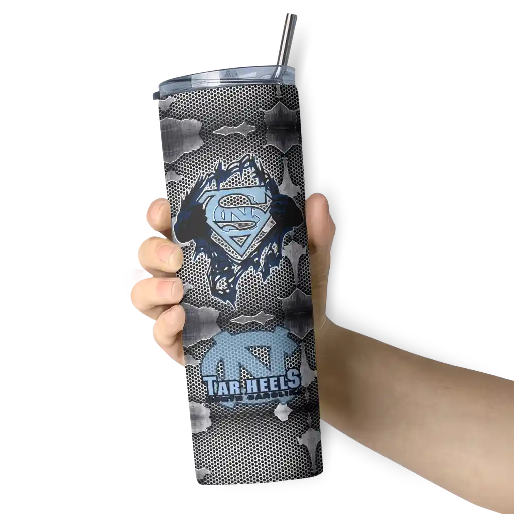 customized-north-carolina-tar-heels-chevron-v-light-blue-gray-skinny-tumbler-premium-grade.webp