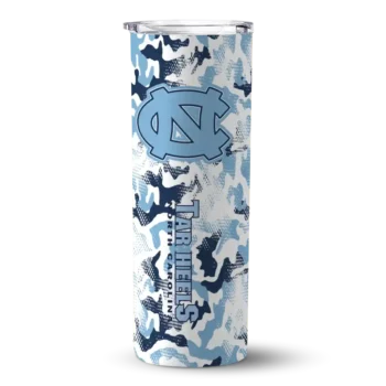 Customized North Carolina Tar Heels Claw Marks Light Blue White Skinny Tumbler