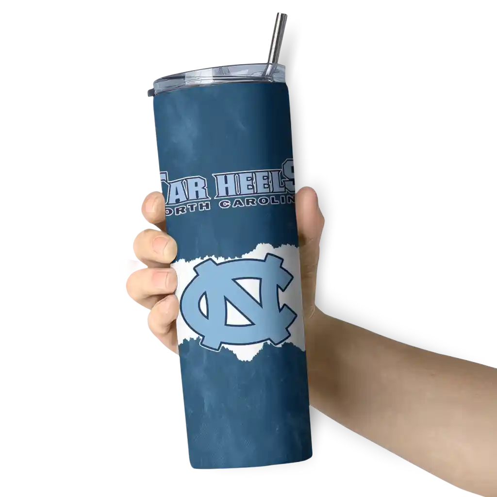 customized-north-carolina-tar-heels-torn-band-light-blue-white-skinny-tumbler-premium-grade.webp