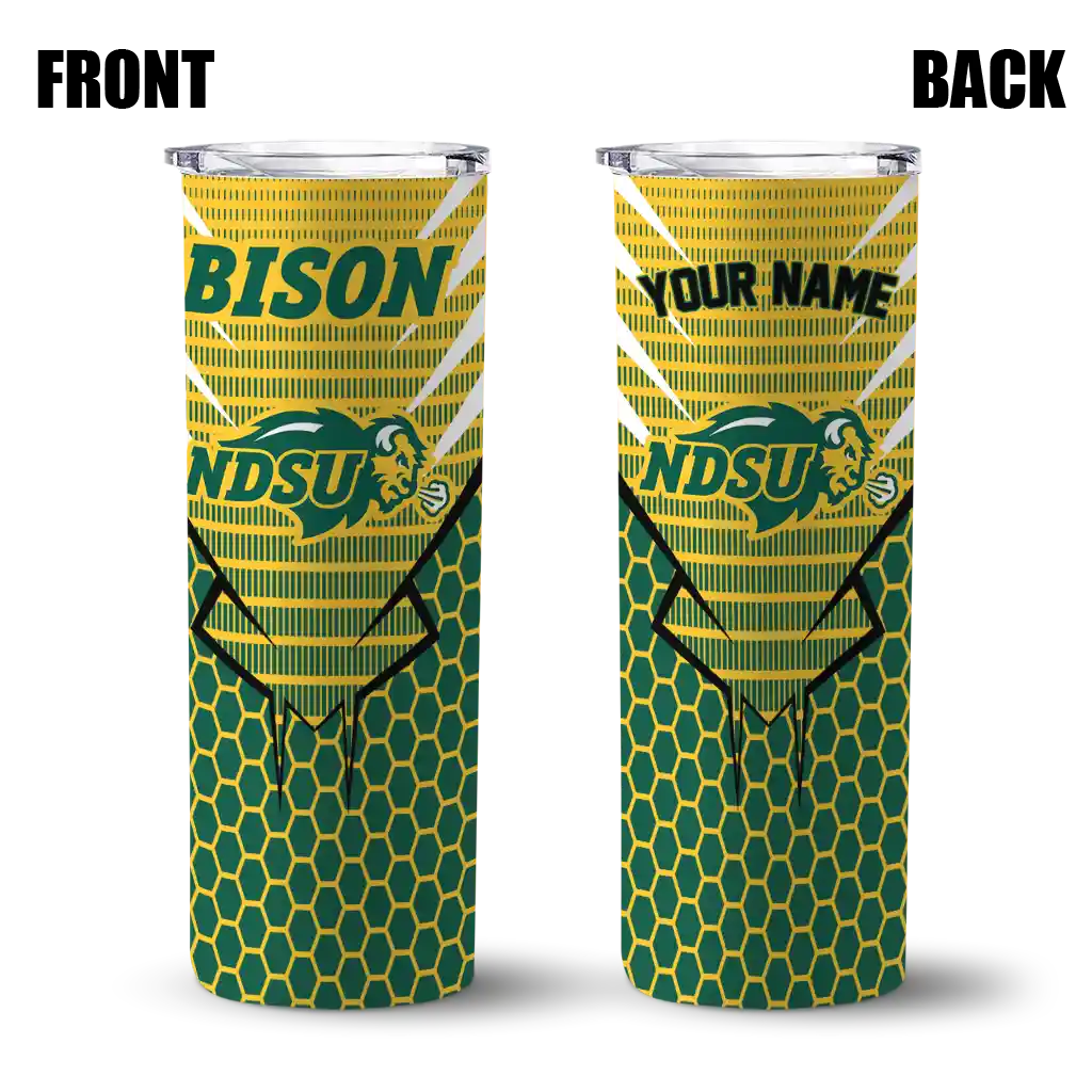 customized-north-dakota-state-bison-chevron-stripes-green-skinny-tumbler-fashion-forward.webp
