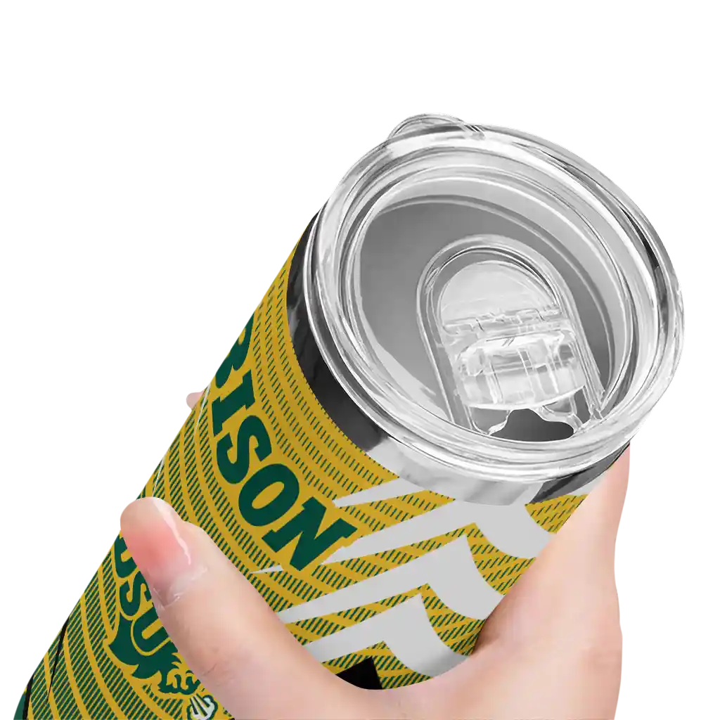 customized-north-dakota-state-bison-chevron-stripes-green-skinny-tumbler-high-quality.webp