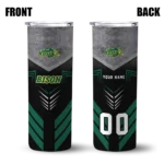 customized-north-dakota-state-bison-hexagon-honeycomb-green-black-skinny-tumbler-best-selling.webp