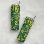 customized-north-dakota-state-bison-metallic-grid-green-skinny-tumbler-best-selling.webp
